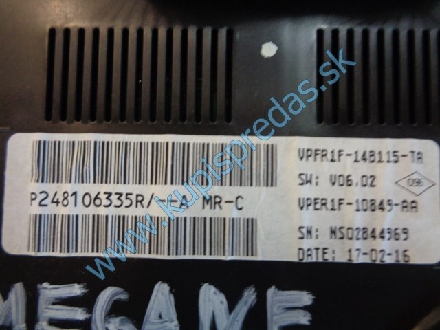 tachometer na renault megane IV, 1,5dci, P248106335r